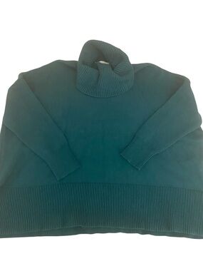 LOFT GREEN TURTLENECK SWEATER SIZE LARGE